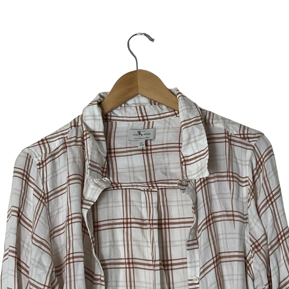 Lucky Brand | Plaid lightweight long sleeve button down shirt size large - Picture 5 of 11